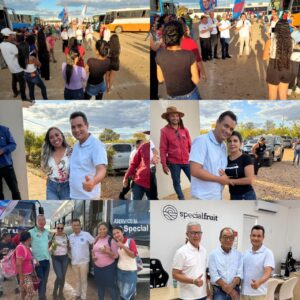 Andrei é recebido por trabalhadoras e trabalhadores da Fazenda Special Fruit