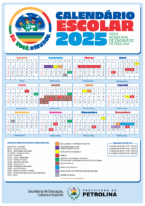 Prefeitura de Petrolina divulga calendário do ano letivo de 2025