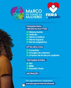 Março de Todas as Mulheres: feira de saúde oferecerá serviços voltados ao público feminino