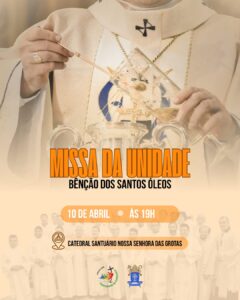 Missa da Unidade será nesta quinta-feira na Catedral Nossa Senhora das Grotas em Juazeiro