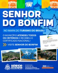 Em mais um ano, Senhor do Bonfim é Reconhecido no Mapa do Turismo Brasileiro
