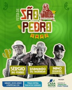 Festa de São Pedro em Riacho do Sobrado promete noite de tradição e muito forró neste sábado (28) 