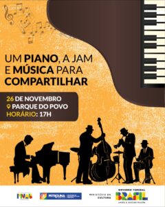 Projeto “Um piano, a jam e música para compartilhar” é uma das atrações do Festival Arte ao Redor, nesta quarta-feira (26)