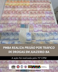 PMBA realiza prisão por tráfico de drogas em Juazeiro