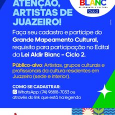 Artistas de todas as linguagens são chamados para o Mapeamento Cultural de Juazeiro