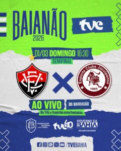 Vitória e Jacuipense decidem vaga para a final do Baianão neste domingo na TVE