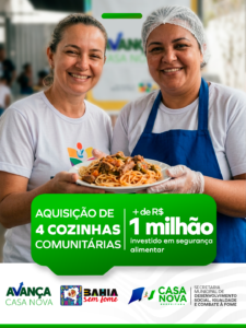 Gestão Anisio Viana conquista 4 cozinhas comunitárias com investimento de R$ 1,1 milhão e oferta de 800 refeições por dia