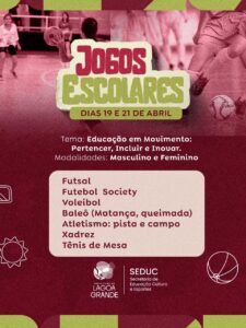 Prefeitura de Lagoa Grande realiza edição 2026 dos Jogos Escolares do município