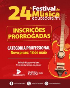 Inscrições prorrogadas para o Festival de Música da Rádio Educadora FM