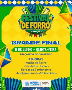 Grande final do 1º Festival de Forró de Senhor do Bonfim acontece nesta quinta (11) 