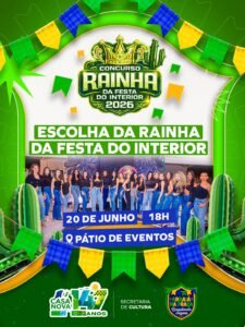 Concurso Rainha do Interior 2026 acontece neste sábado em Casa Nova 