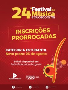 Inscrições prorrogadas para a categoria estudantil do Festival de Música da Rádio Educadora FM